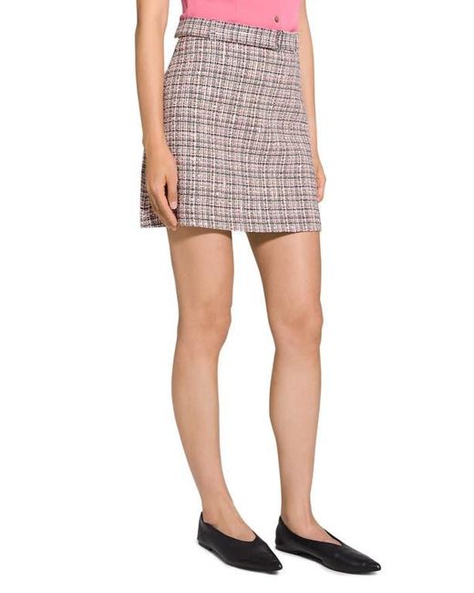 Theory Multicolor Tweed A-Line Miniskirt