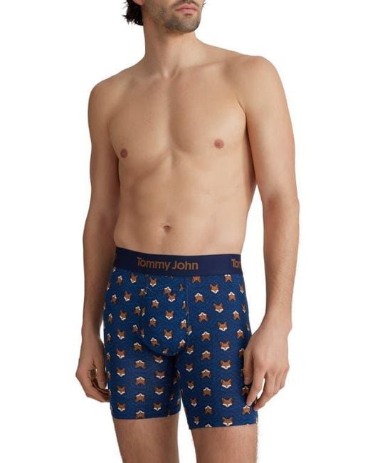 Tommy John Blue Second Skin 6-Inch Boxer Briefs for men