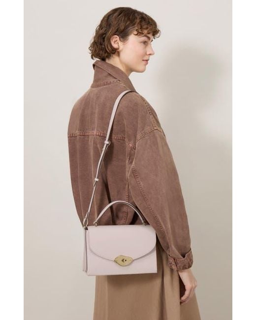 Mulberry Pink Lana High Gloss Leather Top Handle Bag