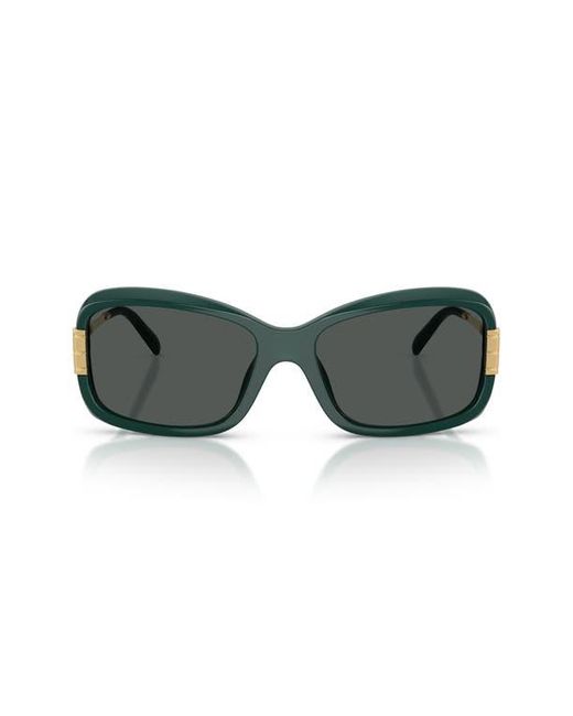 Tory Burch Green 56Mm Rectangular Sunglasses