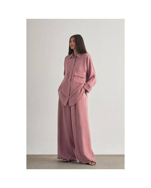 Mizalle Pink Wide-Leg Pants