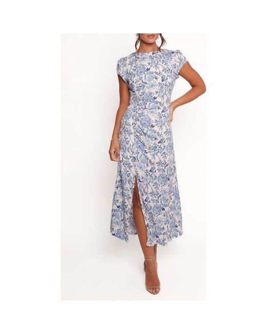Petal & Pup Blue Lisbeth Floral Print Midi Dress