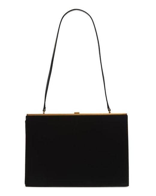 Saint Laurent Black Small Gaia Leather Frame Bag