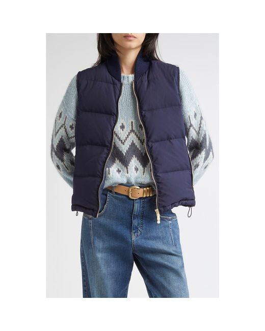 Eleventy Blue Down Puffer Vest