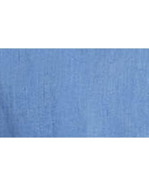 Max Mara Blue Nocino Belted Linen Shirtdress