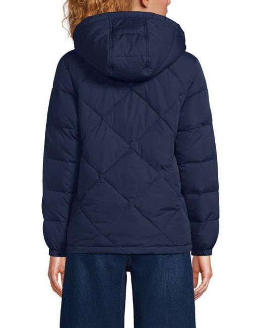 Lands' End Blue Featherfree Insulated Diamond Quilted Jacket