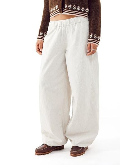 BDG White Carter Pinstripe Pull-On Low Rise Baggy Pants