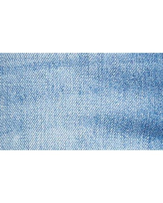 L'Agence Blue Ruth Raw Hem Straight Leg Jeans