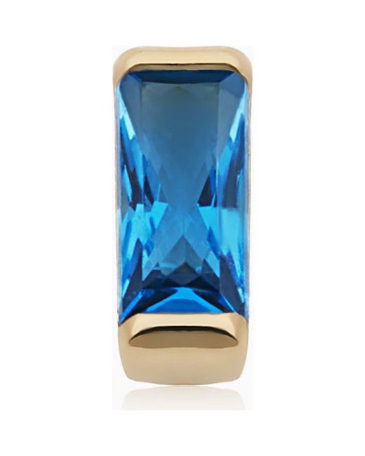 Oradina Blue 14K Fresco Baguette Micro Single Stud
