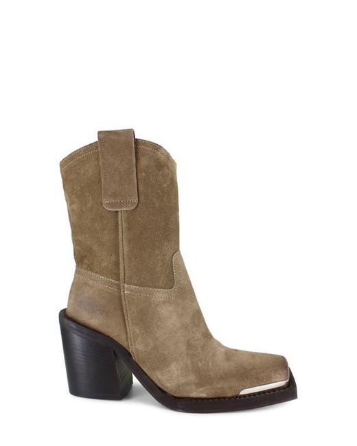 Zigi Brown Suede Western Square-Toe Boots