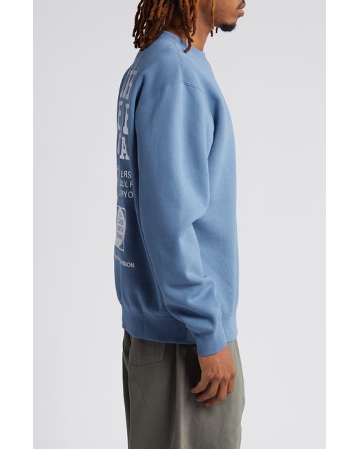 Obey Blue Force For Chaos Embroidered Crewneck Sweatshirt for men