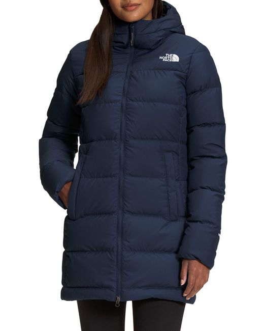 The North Face Gotham 550 Fill Power Down Hooded Parka in Blue | Lyst