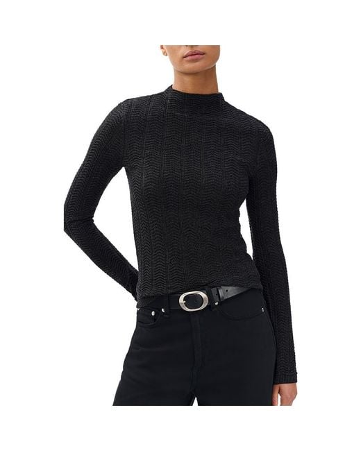 Rag & Bone Black Francesca Merino Wool Crop Sweater