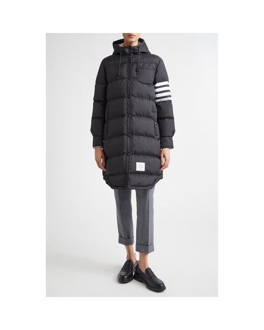 Thom Browne Black 4-Bar Down Coat