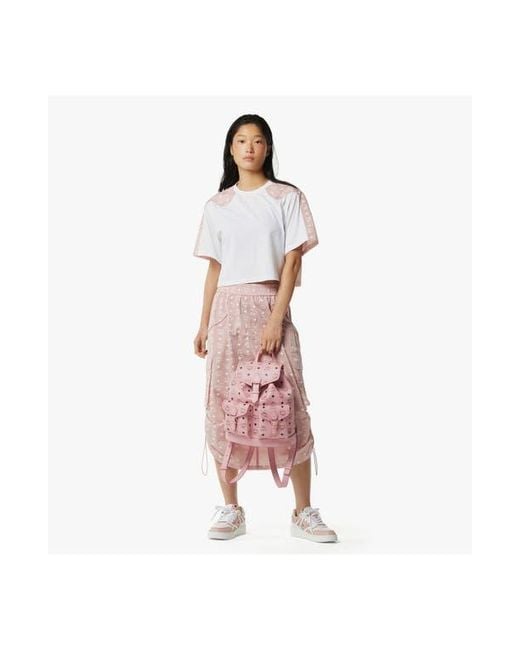 MCM Pink Small Aren Drawstring Backpack