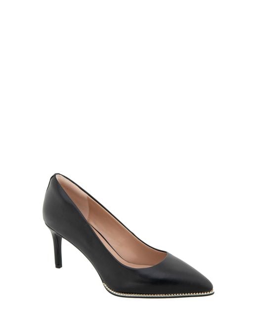 BCBGMAXAZRIA Black Clara Chain Pointed Toe Pump