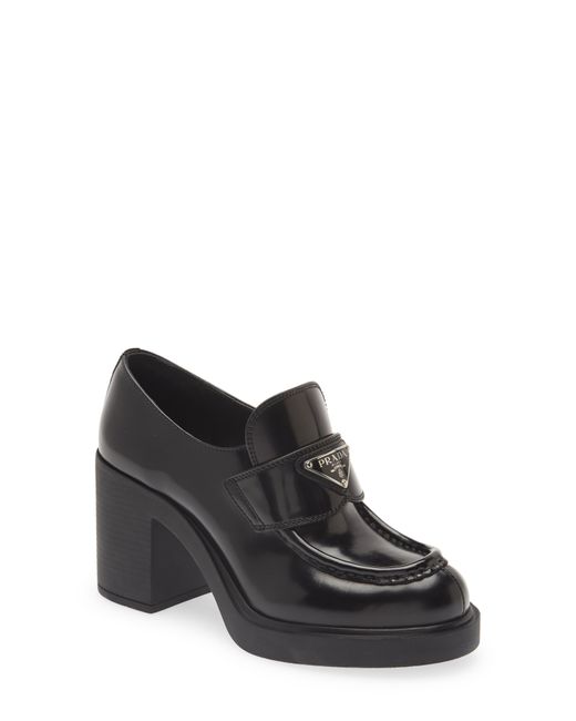 Prada Chocolate Platform Loafer in Black Lyst