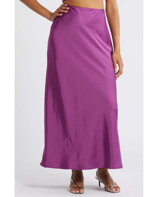 Something New Purple Marie Satin Maxi Skirt