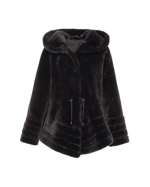 Gorski Black Shearling Lamb Jacket Reversible To Taffeta