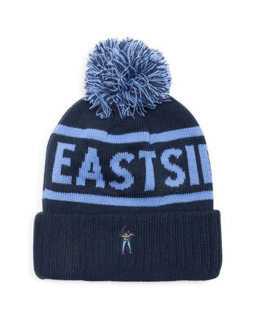 EASTSIDE GOLF Blue Pom Pom Beanie for men