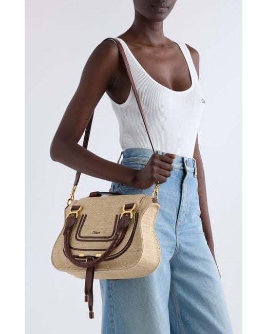 Chloé Brown Marcie Woven Satchel