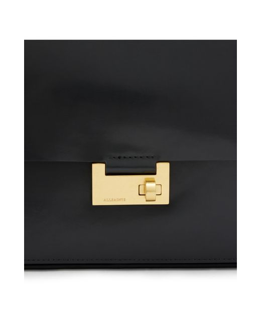 AllSaints Black Etienne Leather Shoulder Bag