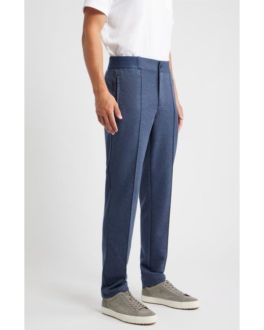 Bugatchi Blue Soft Touch Pintuck Knit Pants for men