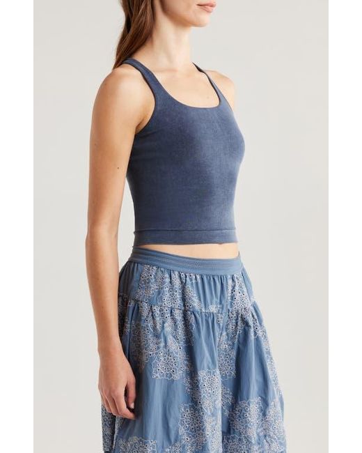 Free People Blue Fp Movement Go To Smooth Square Neck Camisole