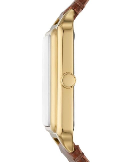 Fossil Brown Raquel Leather Strap Watch, 26Mm