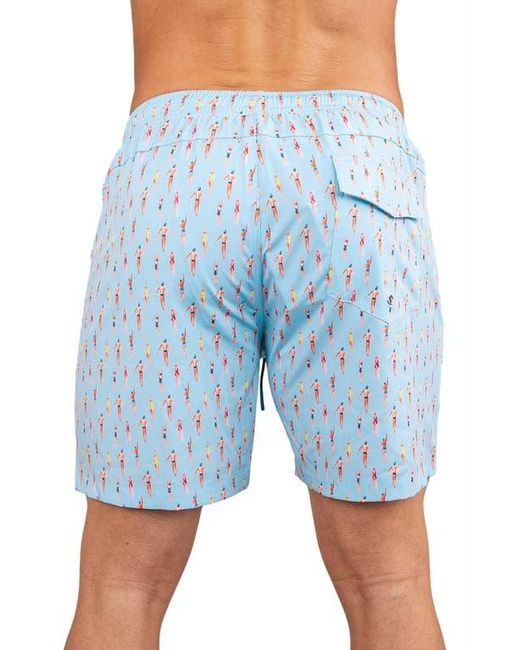 Maceoo Blue Swim Lion Pool Swim Trunks for men