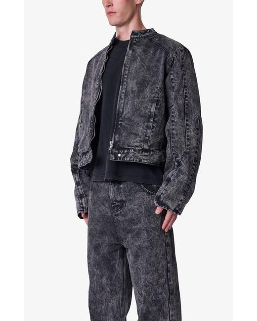 MNML Blue Moto Denim Jacket for men