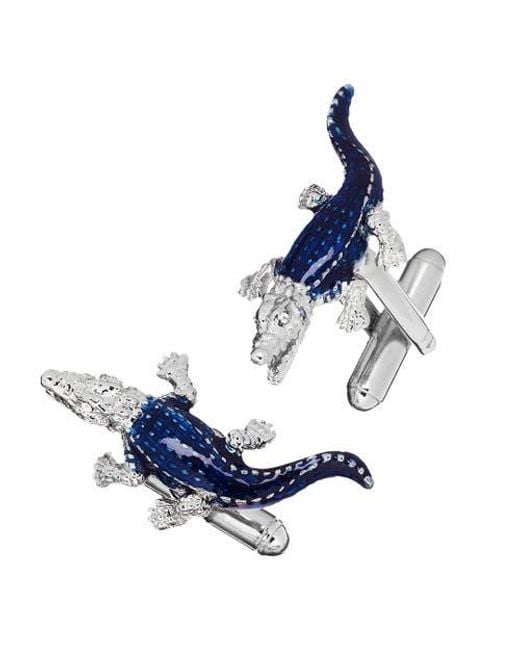 Link Up Blue Brightly Colored Crocodile Cufflinks for men