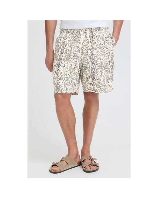 Solid Natural Liam Linen Blend Shorts for men