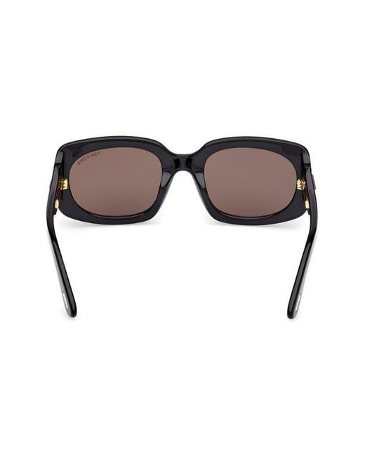Tom Ford Brown Icon 54Mm Rectangular Sunglasses