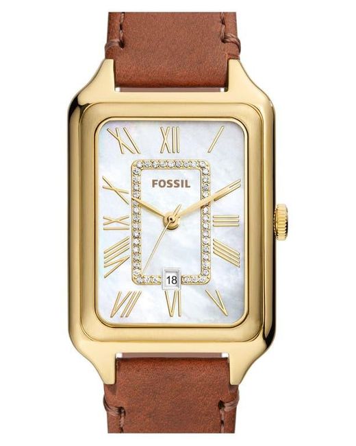 Fossil Brown Raquel Leather Strap Watch, 26Mm
