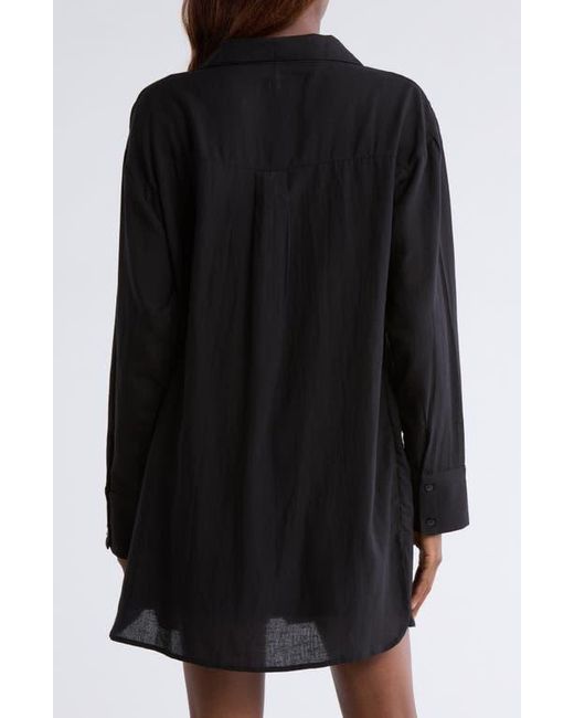 Nordstrom Black Oversized Cover-Up Shirt