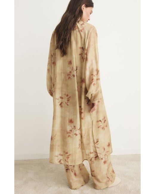 Mango Natural Leaf Print Caftan