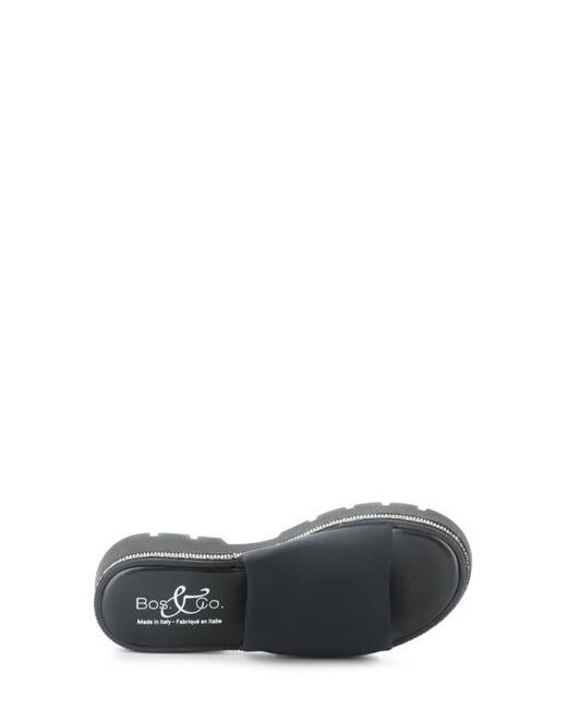 Bos. & Co. Black Counsil Platform Slide Sandal