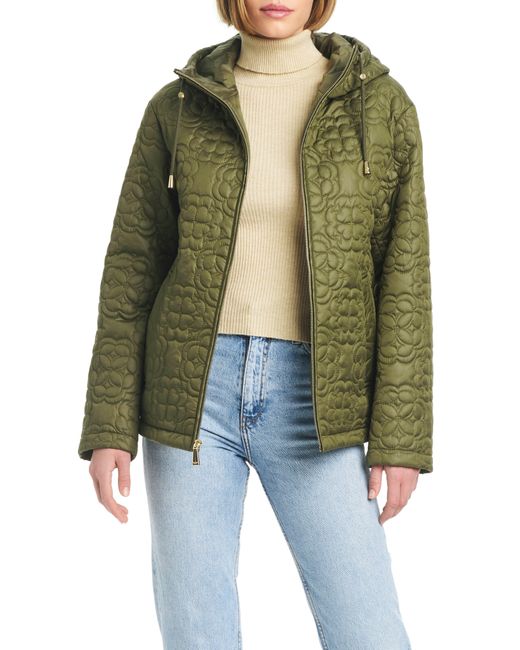Kate Spade Green Quilts Hooded Jacket