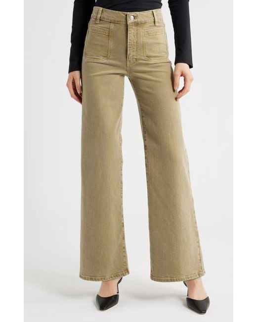 FRAME Natural Le Slim Palazzo Patch Pocket High Waist Wide Leg Jeans