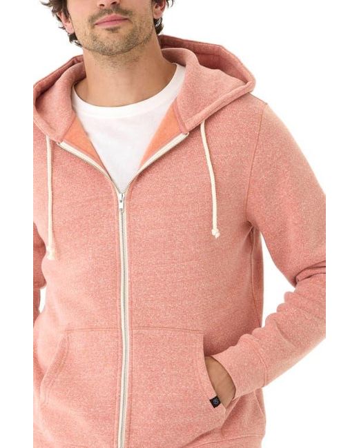 Threads For Thought Blue Trim Fit Heathered Fleece Zip Hoodie for men