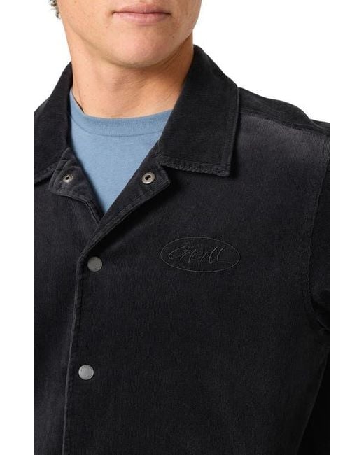 O'neill Sportswear Black Cowell Stretch Corduroy Varsity Jacket for men