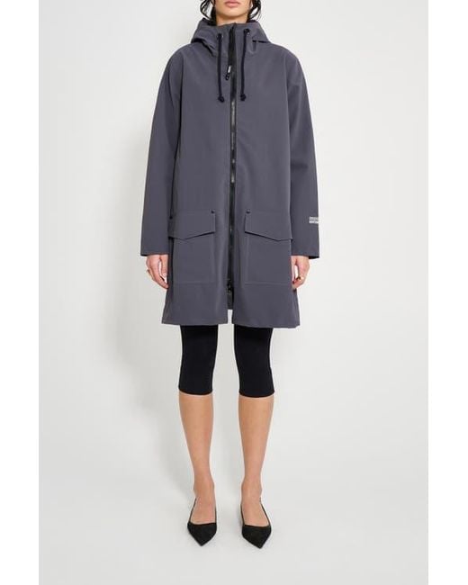 Stutterheim Blue Mosebacke Patch Matte Raincoat