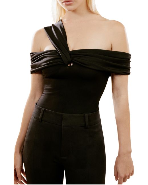 Bardot Black Arie One-shoulder Jersey Bodysuit