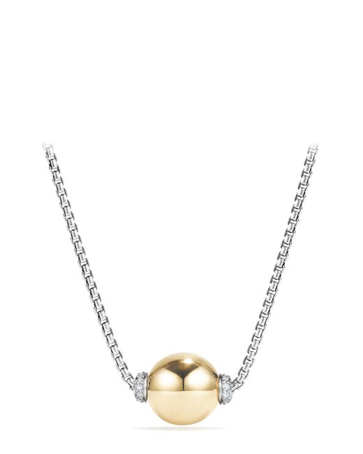 David Yurman Metallic Solari Pendant Necklace With Diamonds And 18k Gold