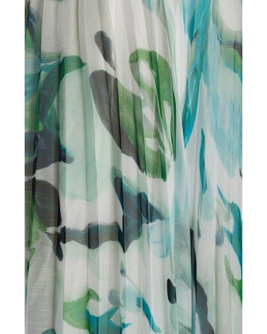 Acler Blue Sandywell Pleated Long Sleeve Maxi Dress