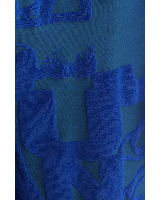 JUNGLES Blue Sculpted Cotton Hoodie for men
