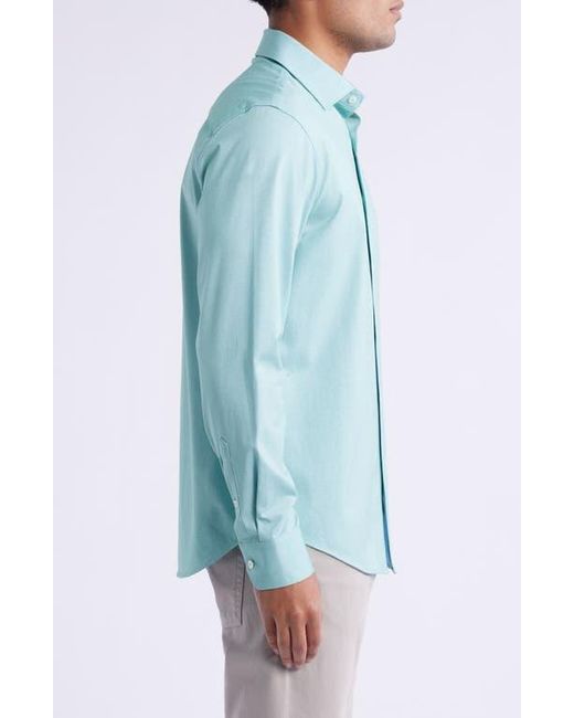 Bugatchi Blue Jimmy Ooohcotton Solid Button-Up Shirt for men