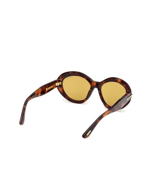 Tom Ford Brown 55Mm Oval Sunglasses