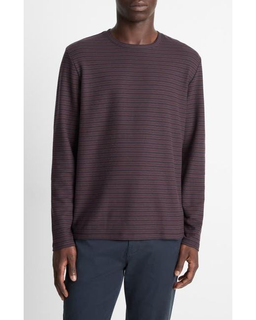 Vince Purple Striped Pima Cotton Piqué Long-Sleeve T-Shirt for men